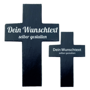 Schieferkreuz mit Wunschtext